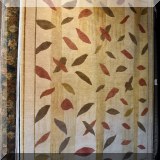R78. Handcrafted Tibetan style rug with leaf design. Made in Nepal.